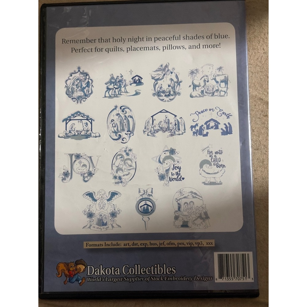 Dakota Collectibles Shades of Blue Nativity Embroidery Designs CD 15 Designs 5x7 - Picture 2 of 4